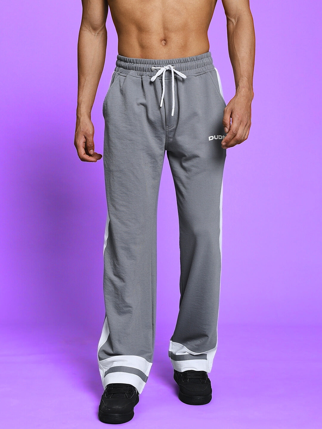 RONNY SIDE STRIPE JOGGER (GREY-WHITE)