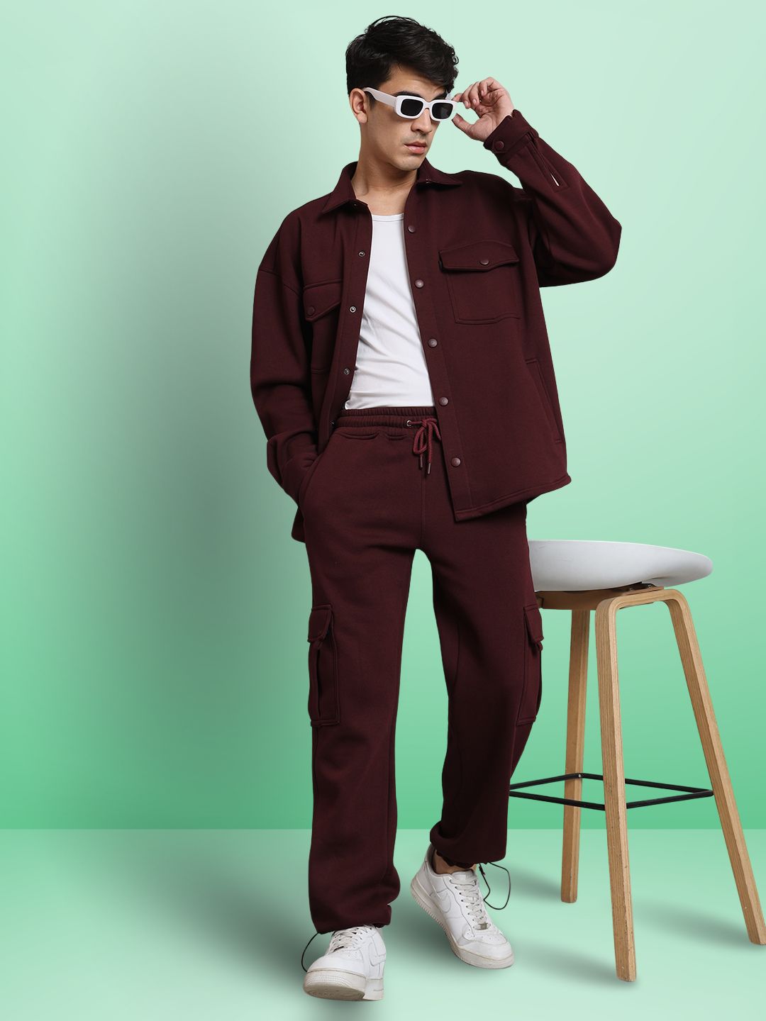 Maroon Relaxed Fit Overshirt - Wearduds