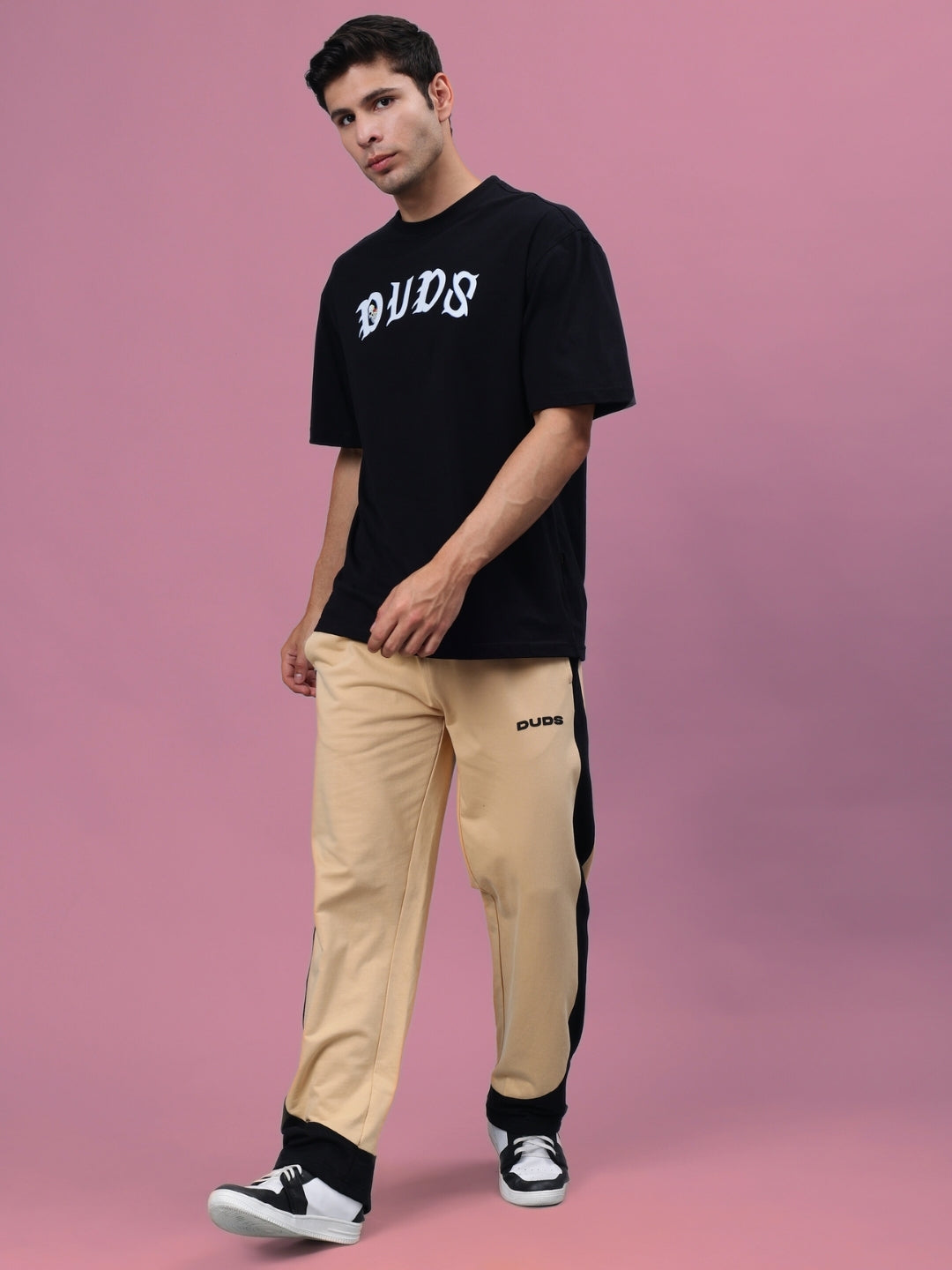 HURTLE BAGGY JOGGERS (BEIGE-BLACK)