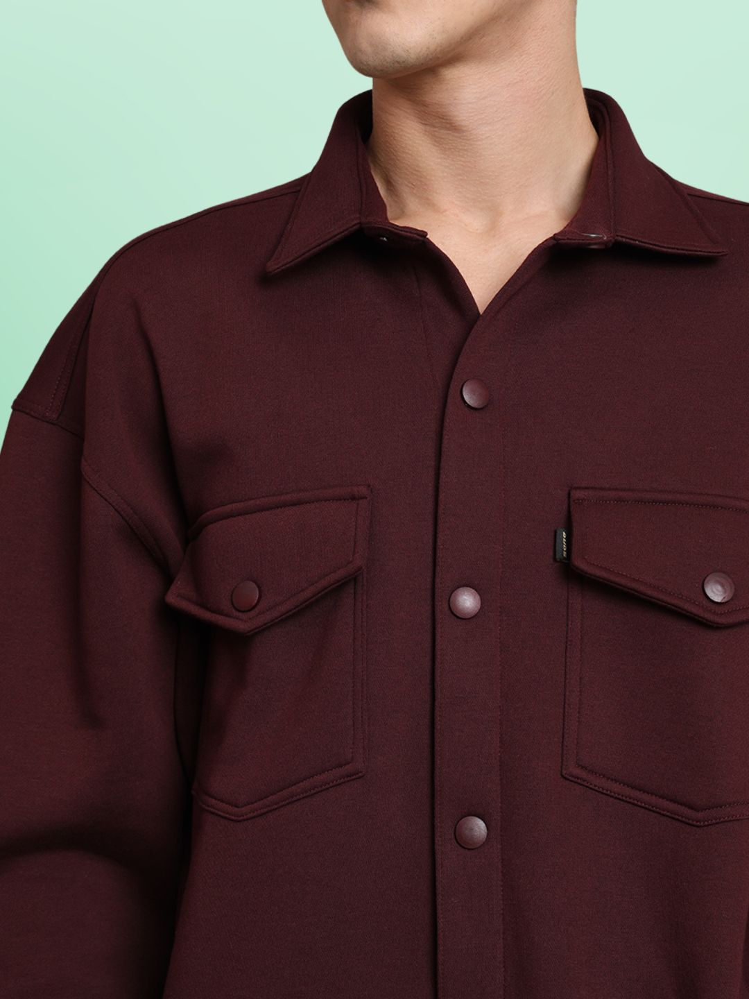 Maroon Relaxed Fit Overshirt - Wearduds