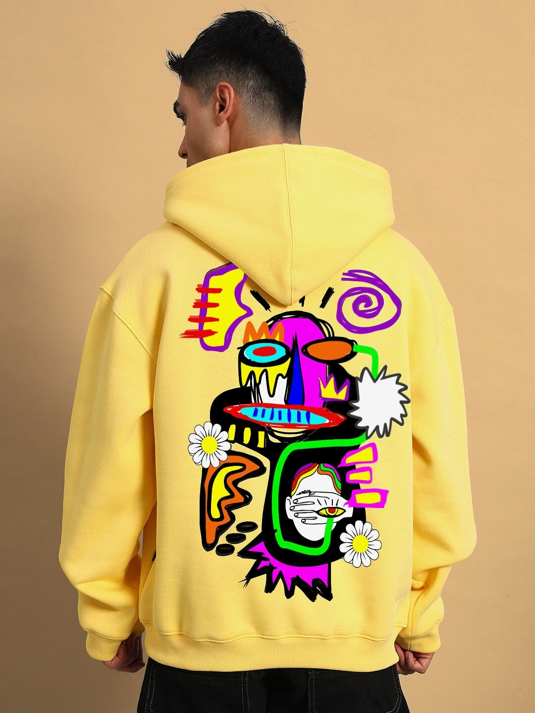 Confused Oversized Hoodie (Yellow)