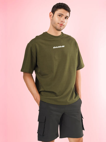 Amour Over-Sized T-Shirt (Olive Green )