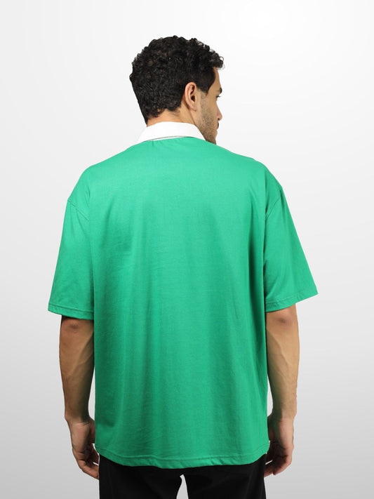 green oversized polo t shirt