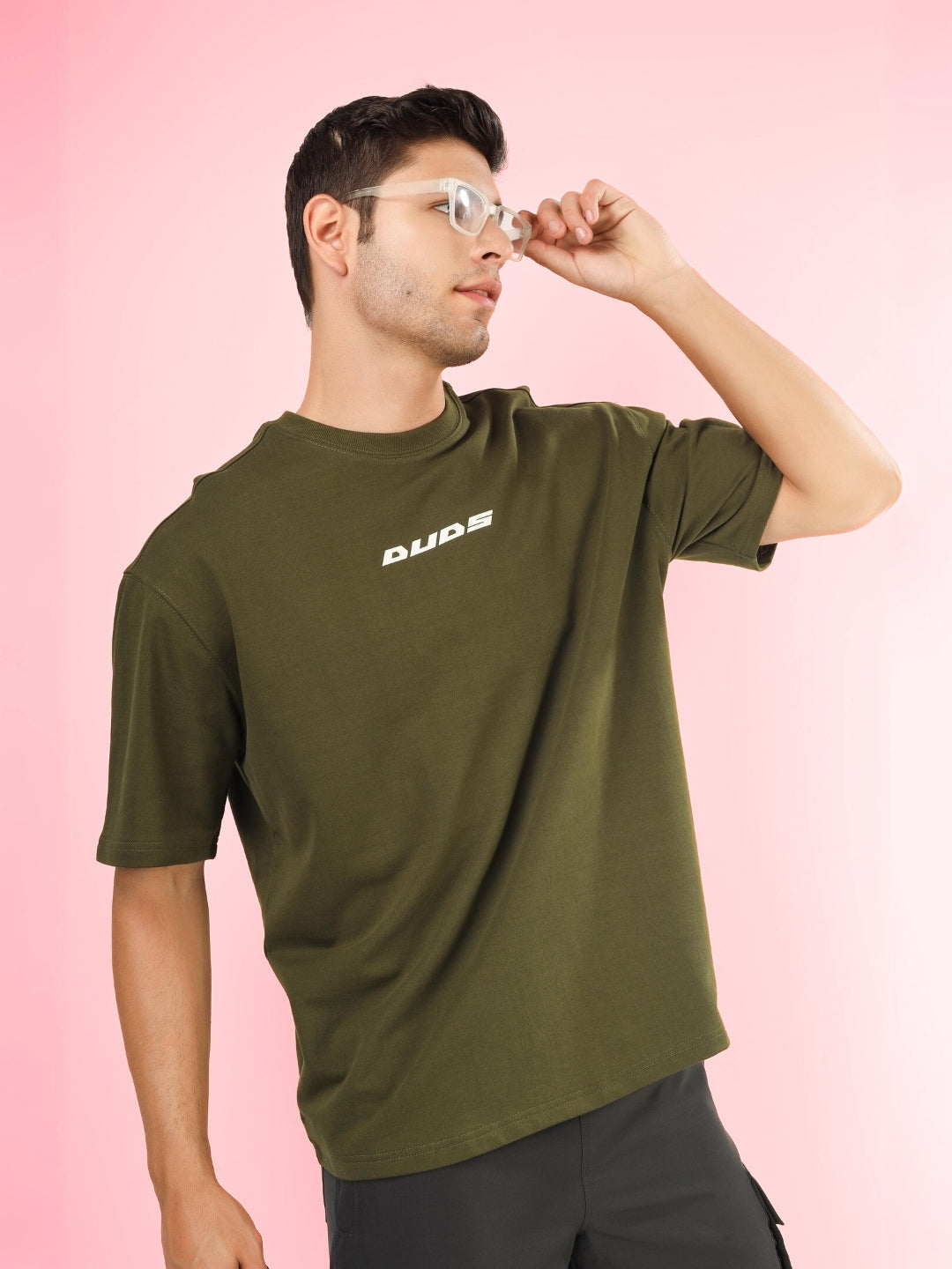 Amour Over-Sized T-Shirt (Olive Green )
