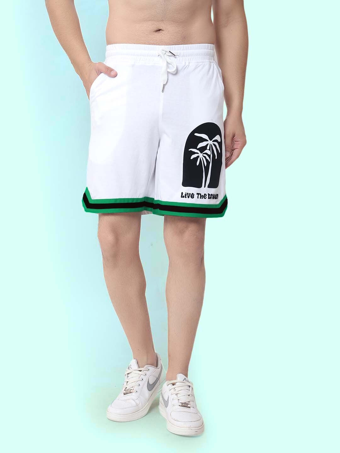 Live the dream Regular Fit Shorts (White)