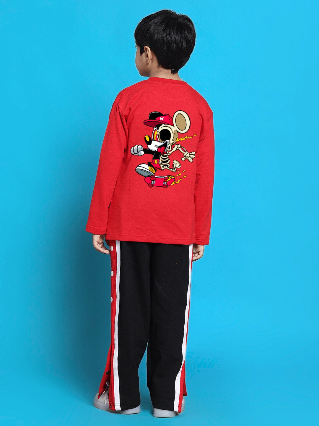 MICKEY CO-ORD FOR BOYS & GIRLS (RED-BLACK)