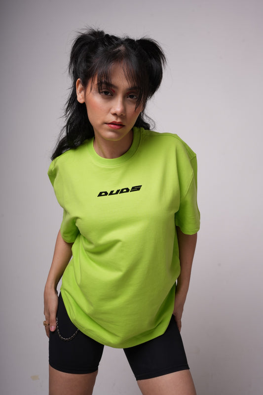 dont smoke over sized t shirt neon green