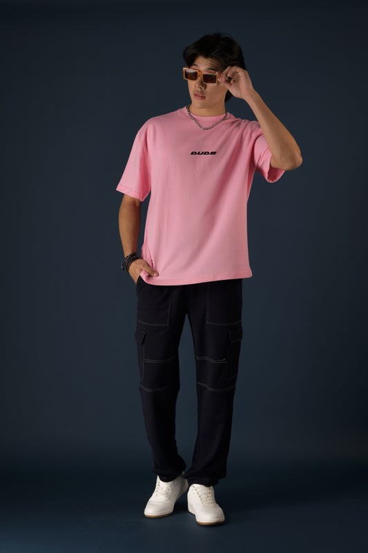 drip god over sized t shirt baby pink