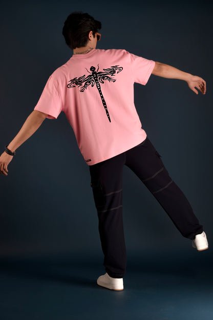Hybrid Dragonfly Over-Sized T-Shirt (Baby Pink) - Wearduds