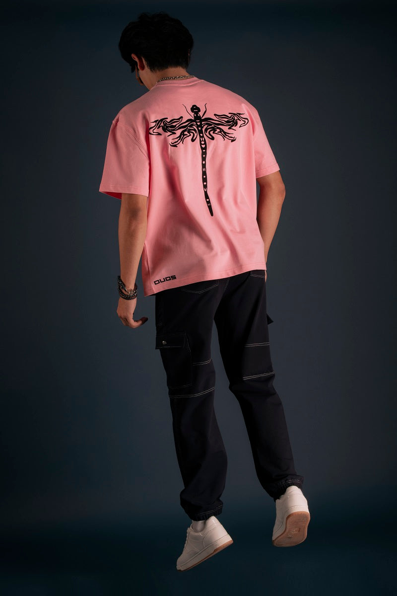 Hybrid Dragonfly Over-Sized T-Shirt (Baby Pink) - Wearduds