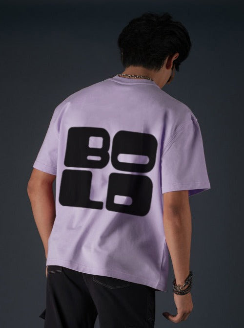 bold over sized t shirt lilac