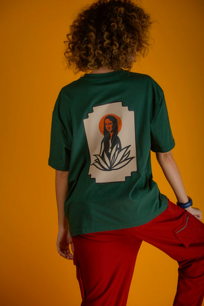 Lisa's Fame Over-Sized T-Shirt (Dark Green) - Wearduds