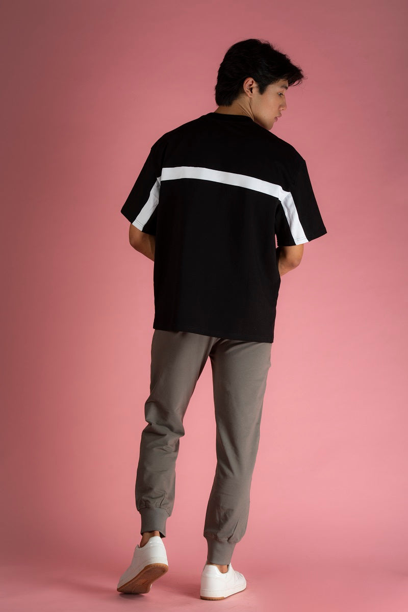 Black T-Shirt With Grey Patch Pocket - Wearduds