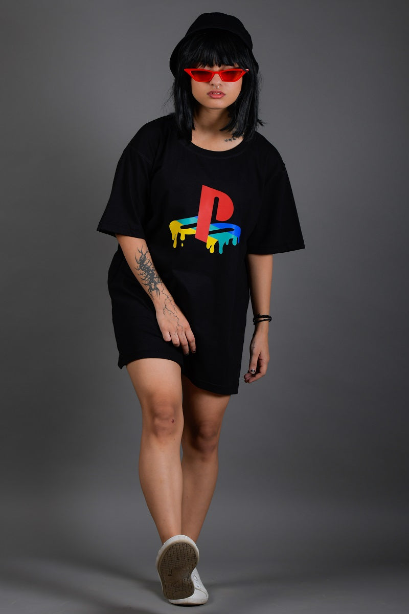 Play Station Over-Sized T-Shirt (Black) - Wearduds
