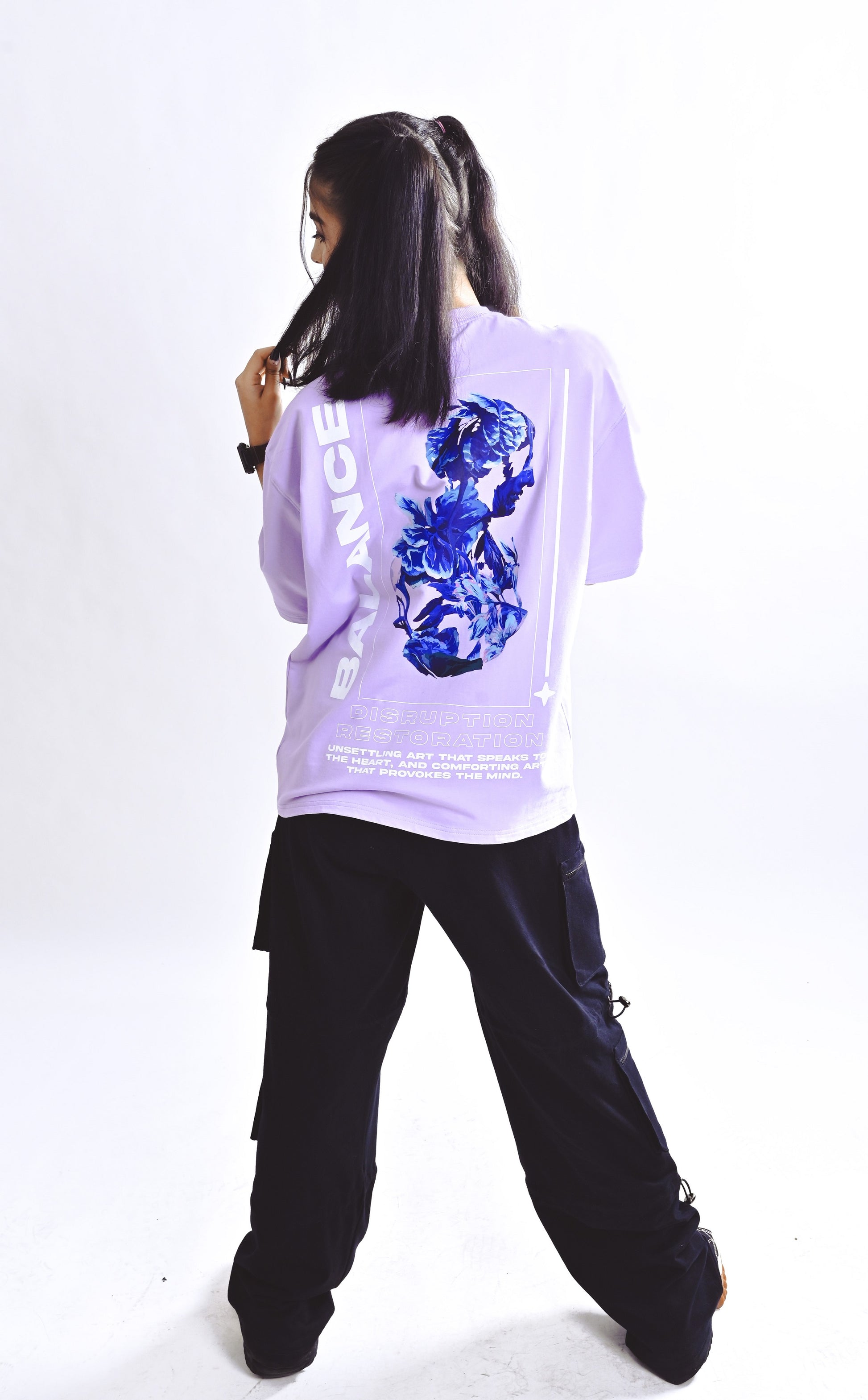 Balance Over-Sized T-Shirt (Lilac) - Wearduds