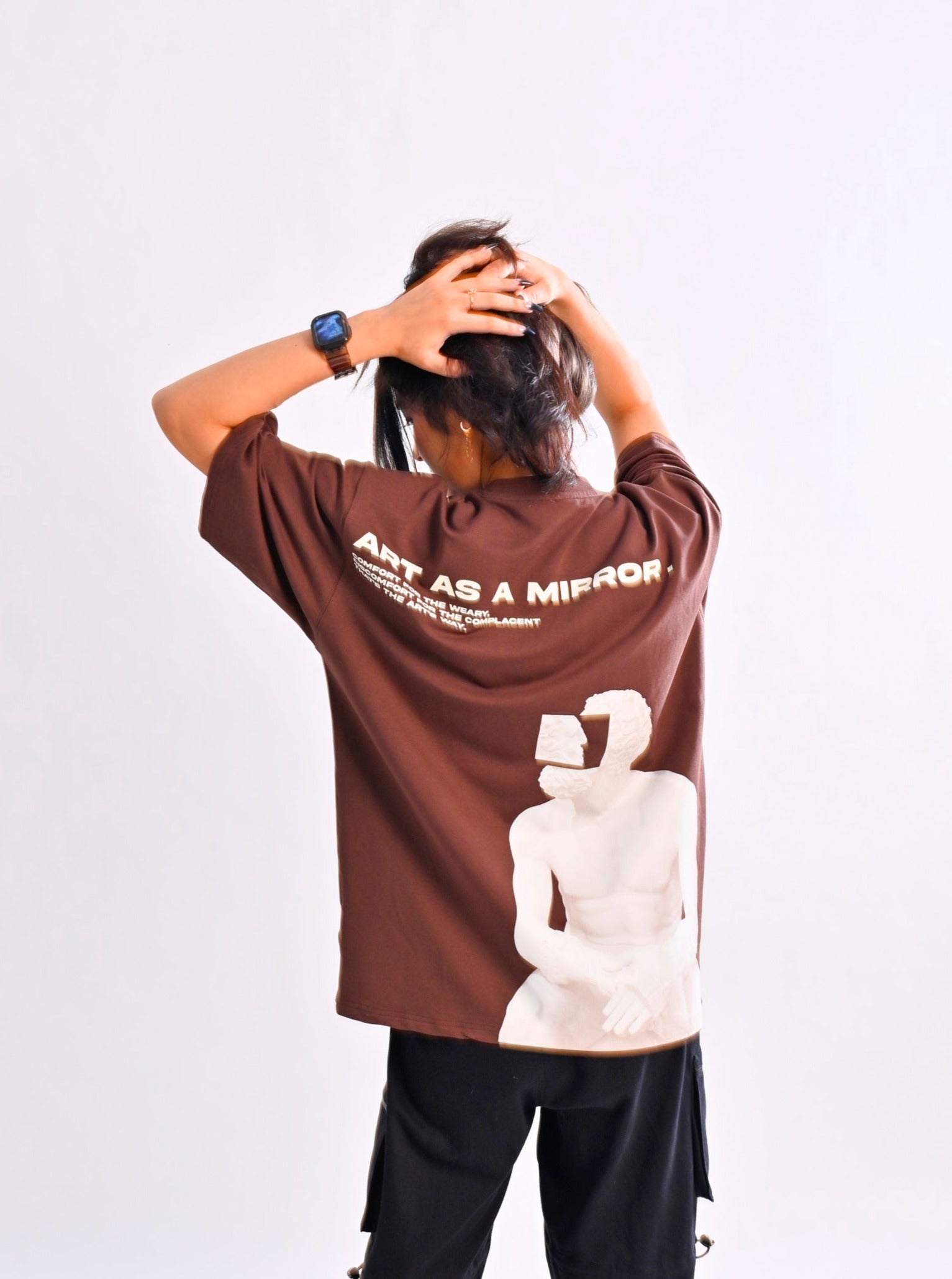 Art as a Mirror Over-Sized T-Shirt (Brown) - Wearduds