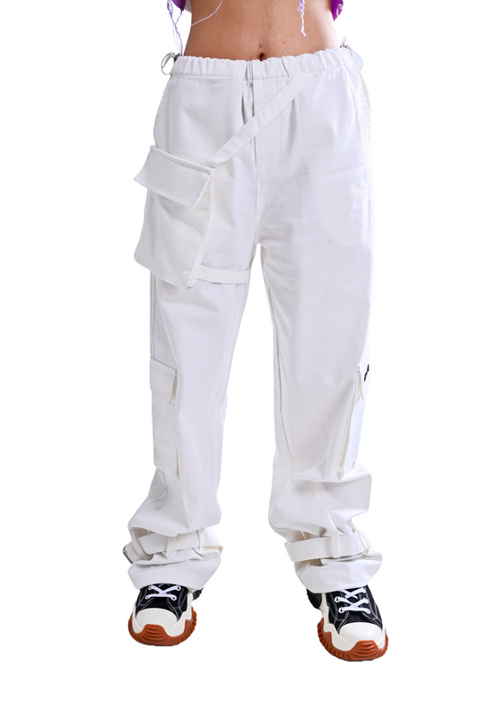 moon white cargo pants