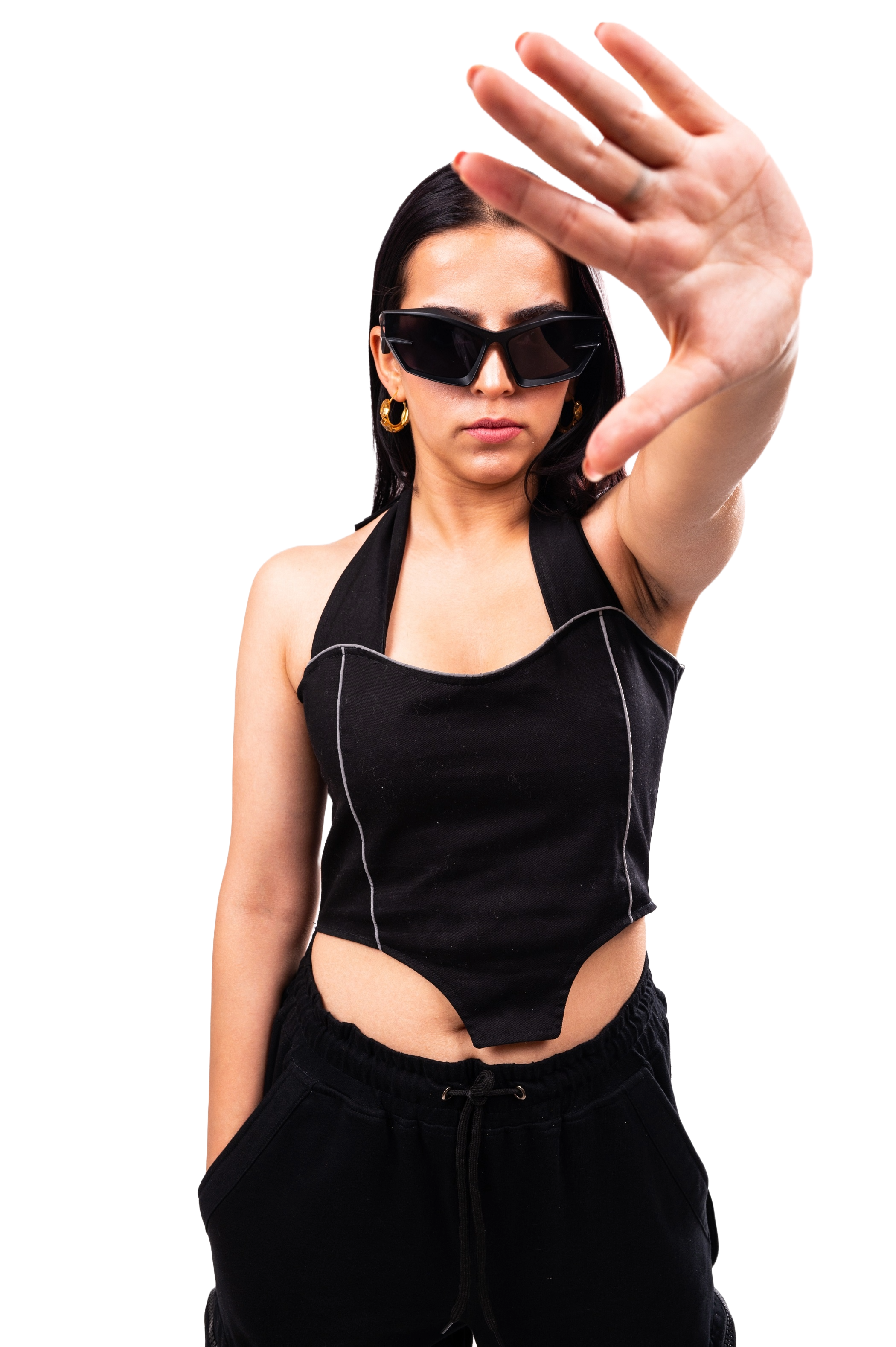 Reflective Crop Top (Black) - Wearduds