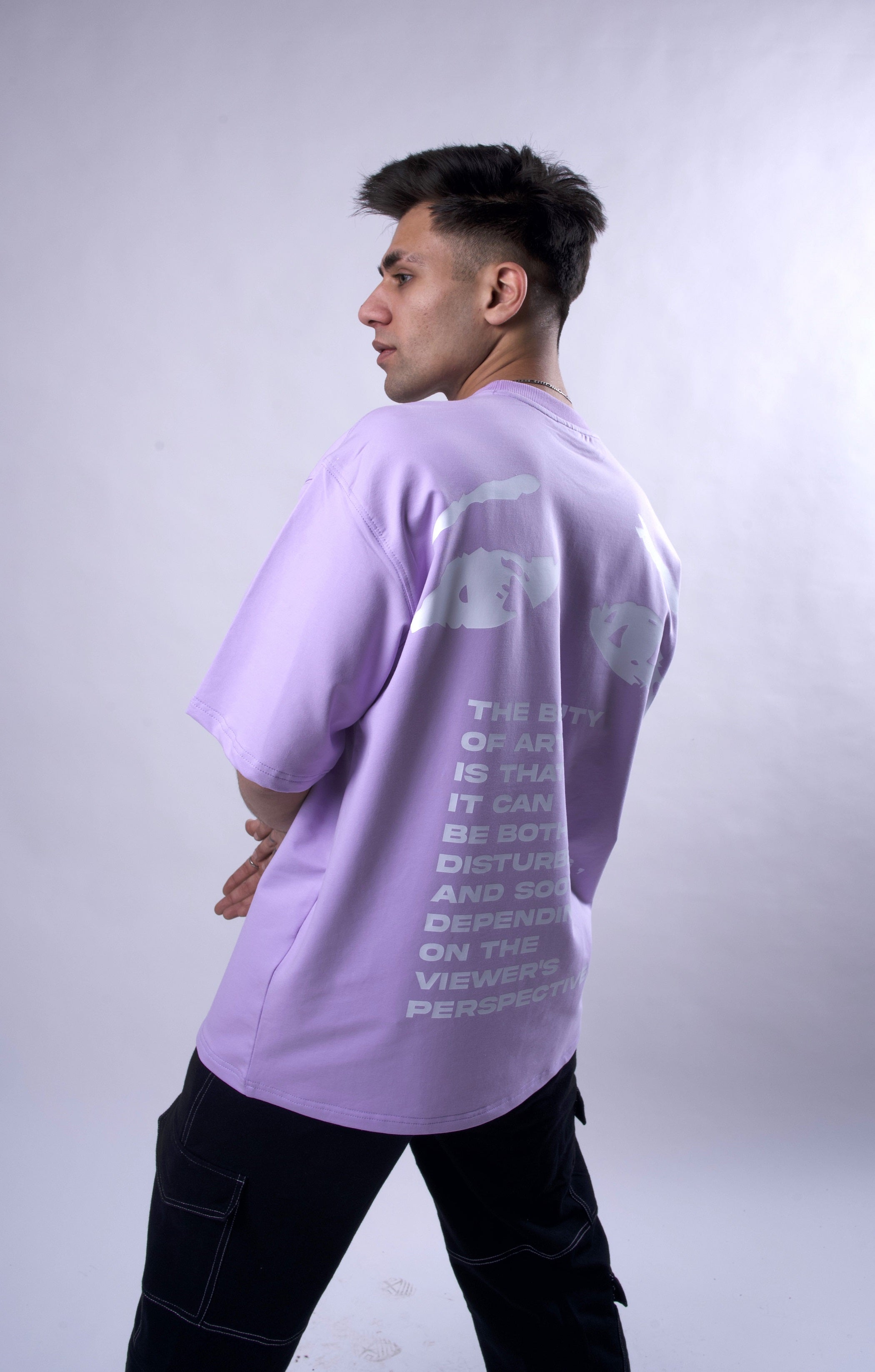 Beauty of Art Over-Sized T-Shirt (Lilac) - Wearduds