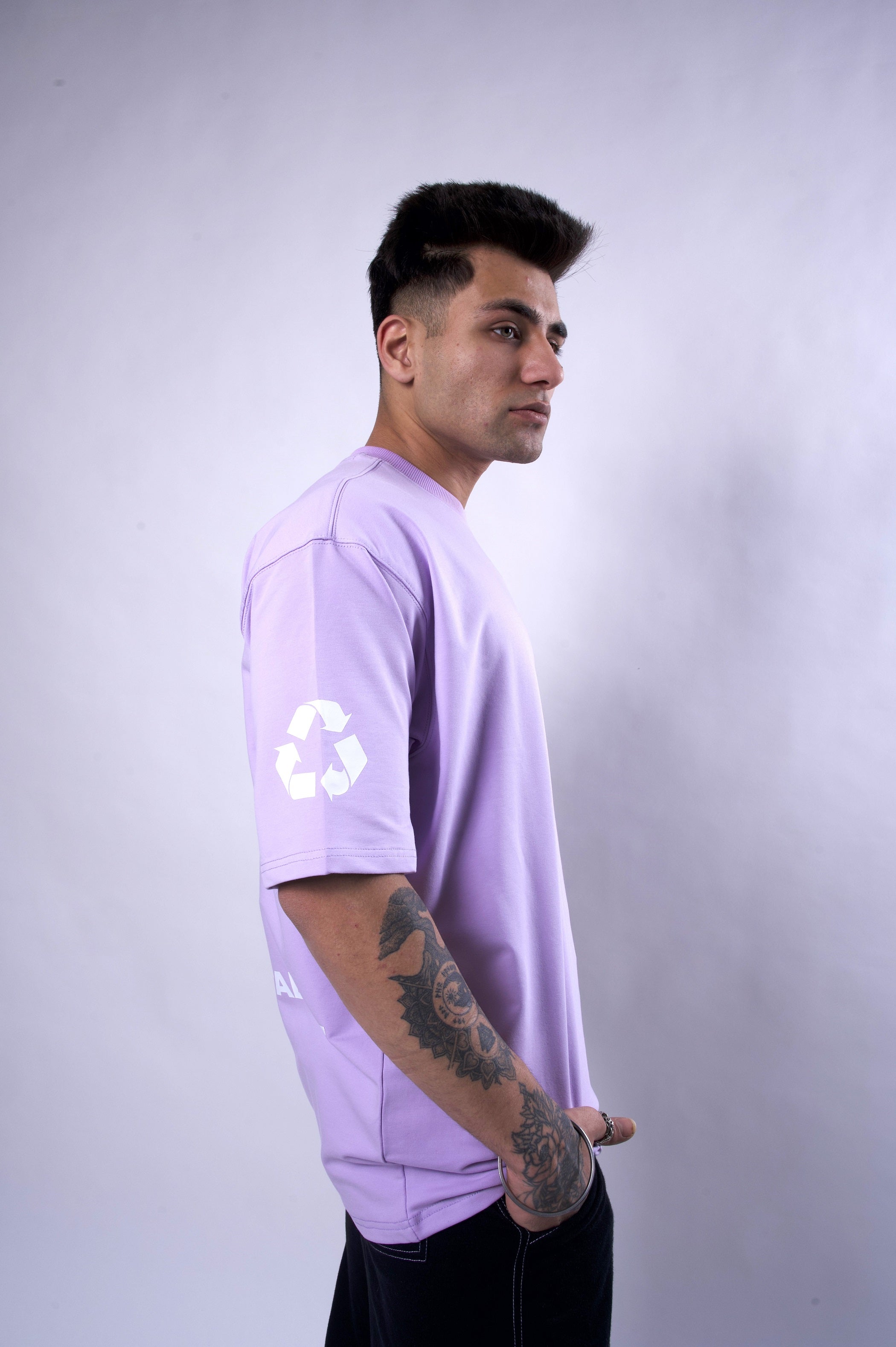 Comfort And Discomfort Over-Sized T-Shirt (Lilac) - Wearduds