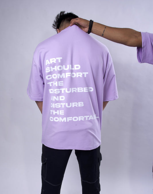comfort and discomfort over sized t shirt lilac