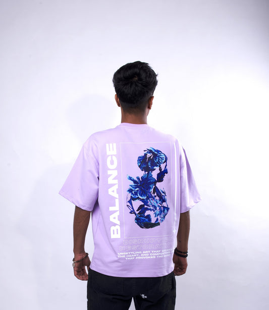 balance over sized t shirt lilac