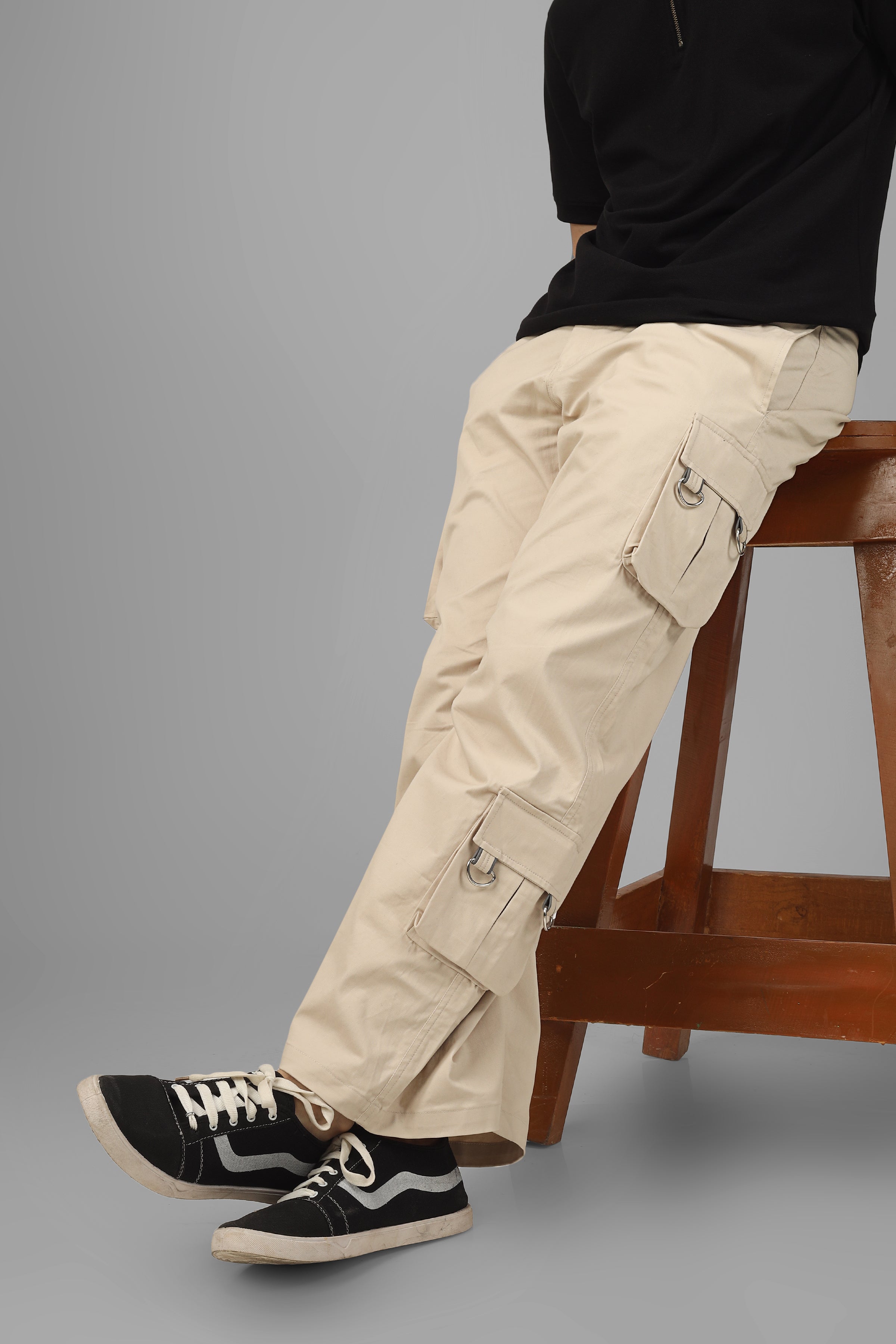 Arcadia White 6 Pocket Cargo Pants With Buckle & Reflector - Wearduds