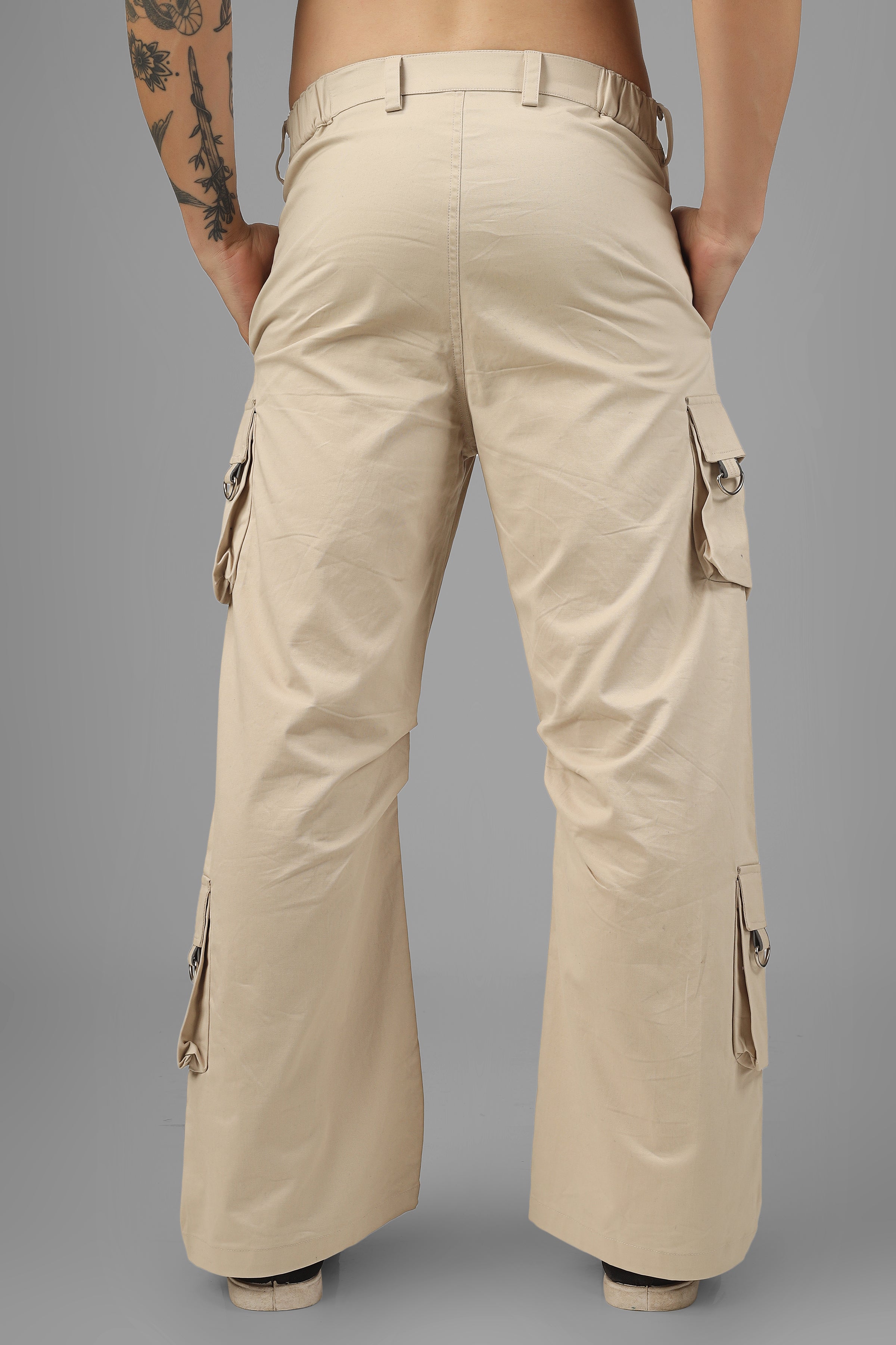 Arcadia White 6 Pocket Cargo Pants With Buckle & Reflector - Wearduds