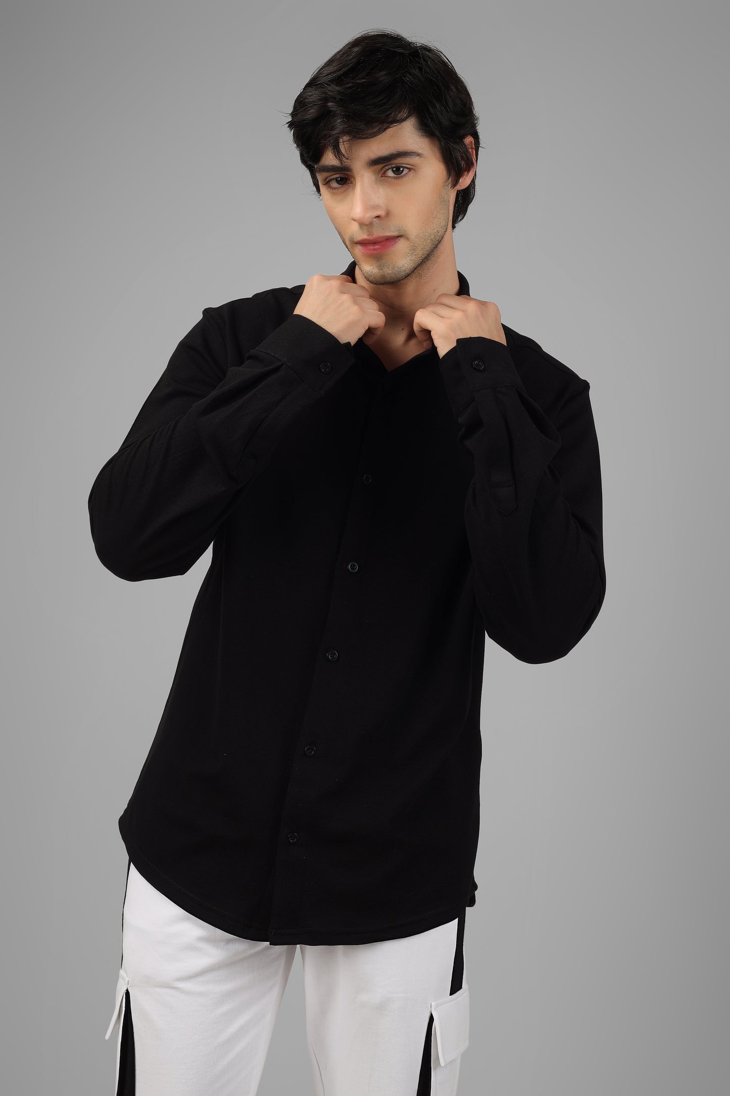 Black Sporty Pique Shirt - Wearduds