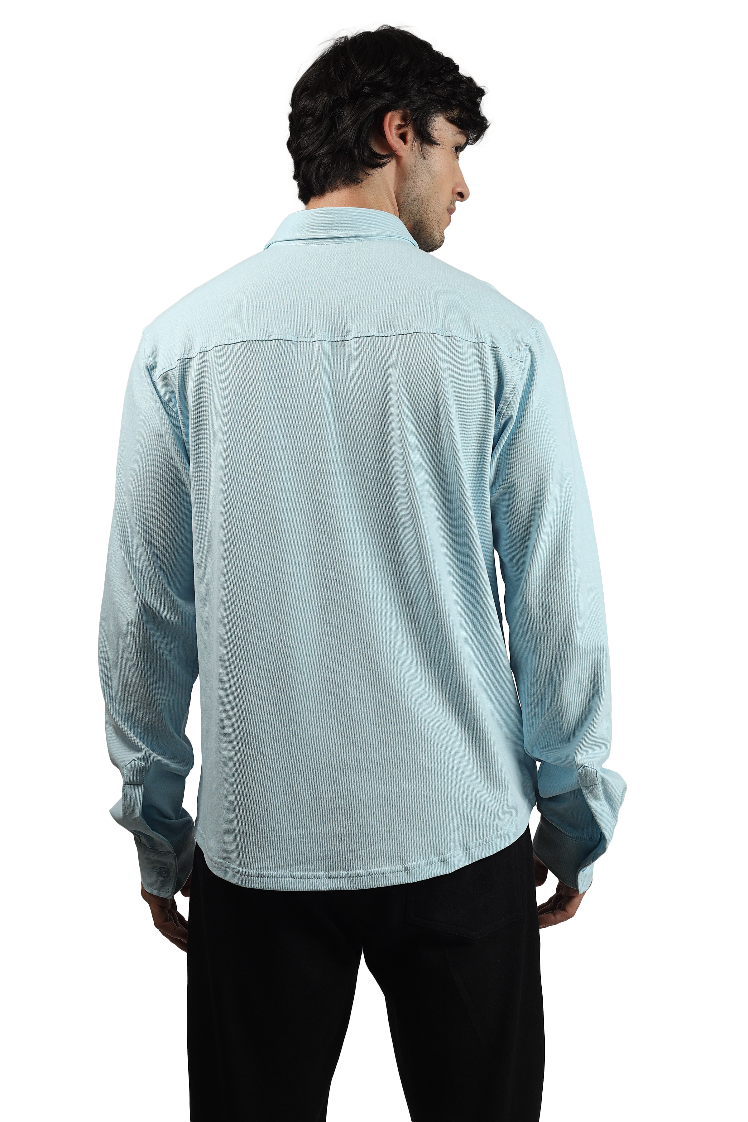 Powder Blue Sporty Pique Shirt - Wearduds