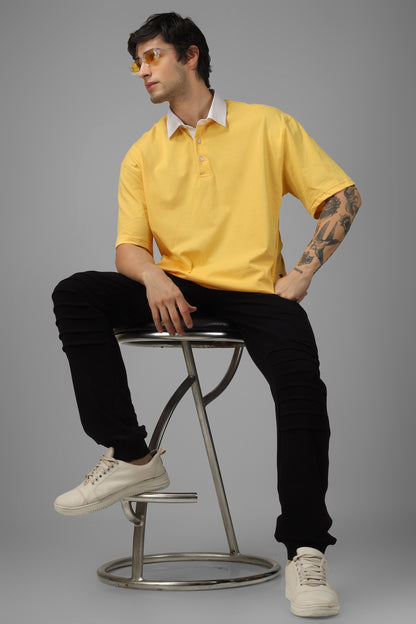 Yellow Oversized Polo T-Shirt - Wearduds