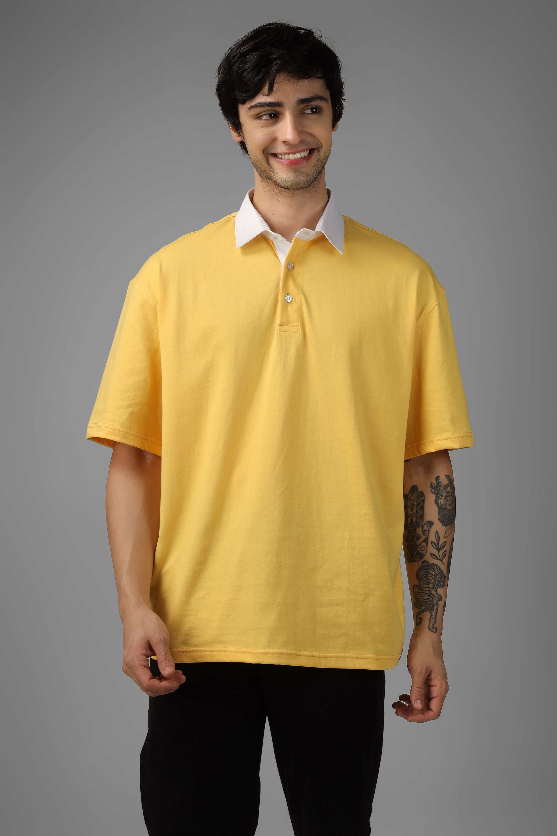 Yellow Oversized Polo T-Shirt - Wearduds