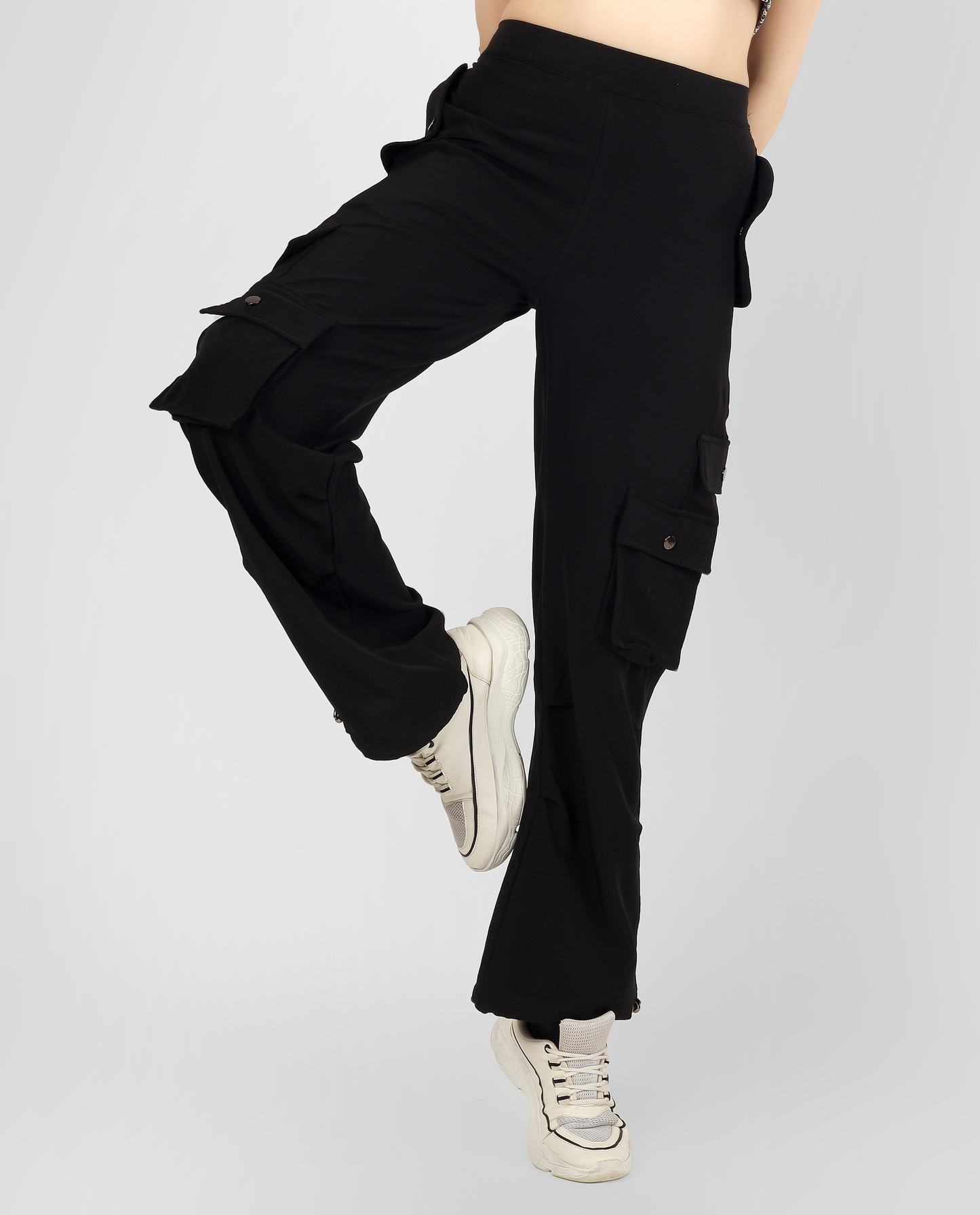 Black Tactical Cargo Trackpants - Wearduds