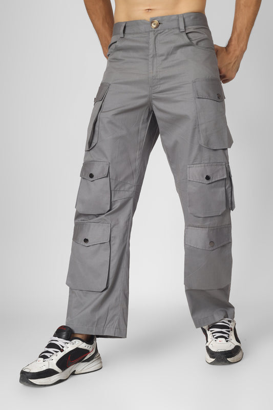 copy of side slit button cargo pants white