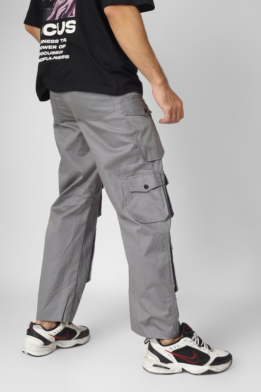 copy of side slit button cargo pants white
