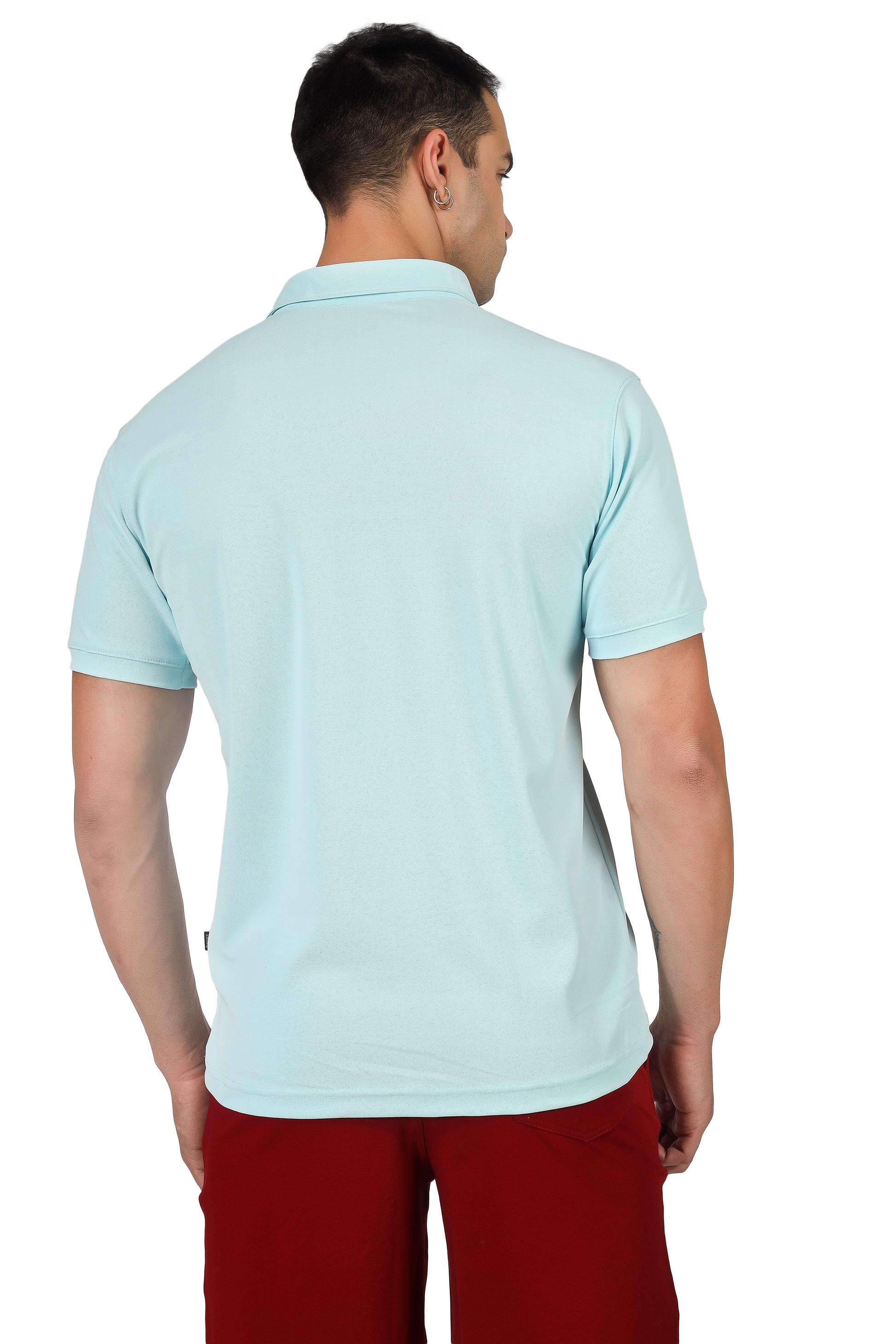 Powder Blue Polo Neck T-Shirt - Wearduds