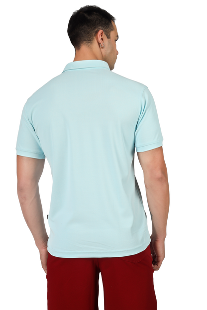 Powder Blue Polo Neck T-Shirt - Wearduds