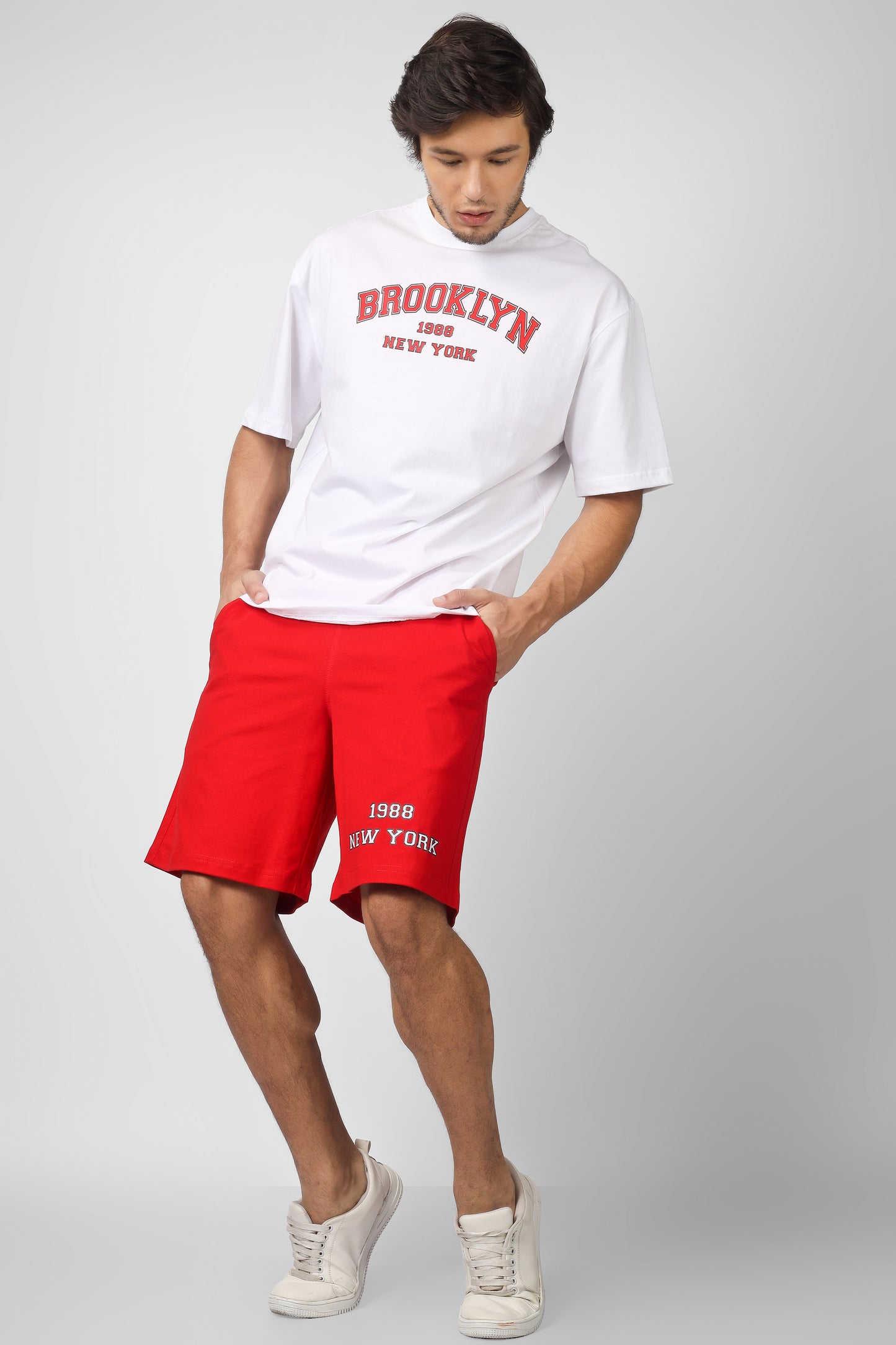 Brooklyn Co-Ord Set (White & Red) - Wearduds