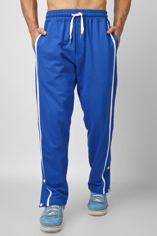 contrast panel joggers blue