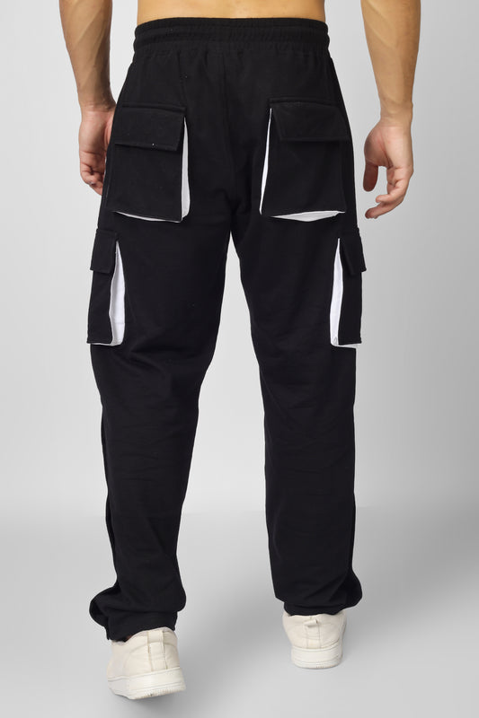 6 pocket cargo pant black white