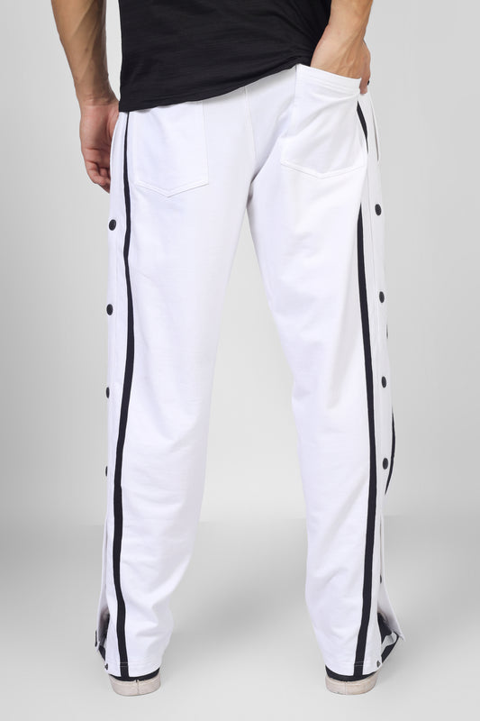 contrast panel joggers white