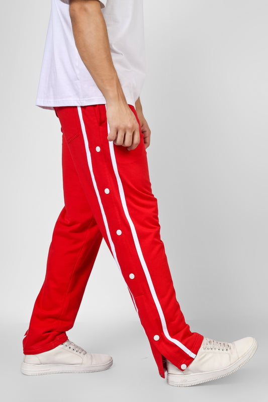 contrast panel joggers red