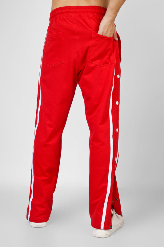 contrast panel joggers red