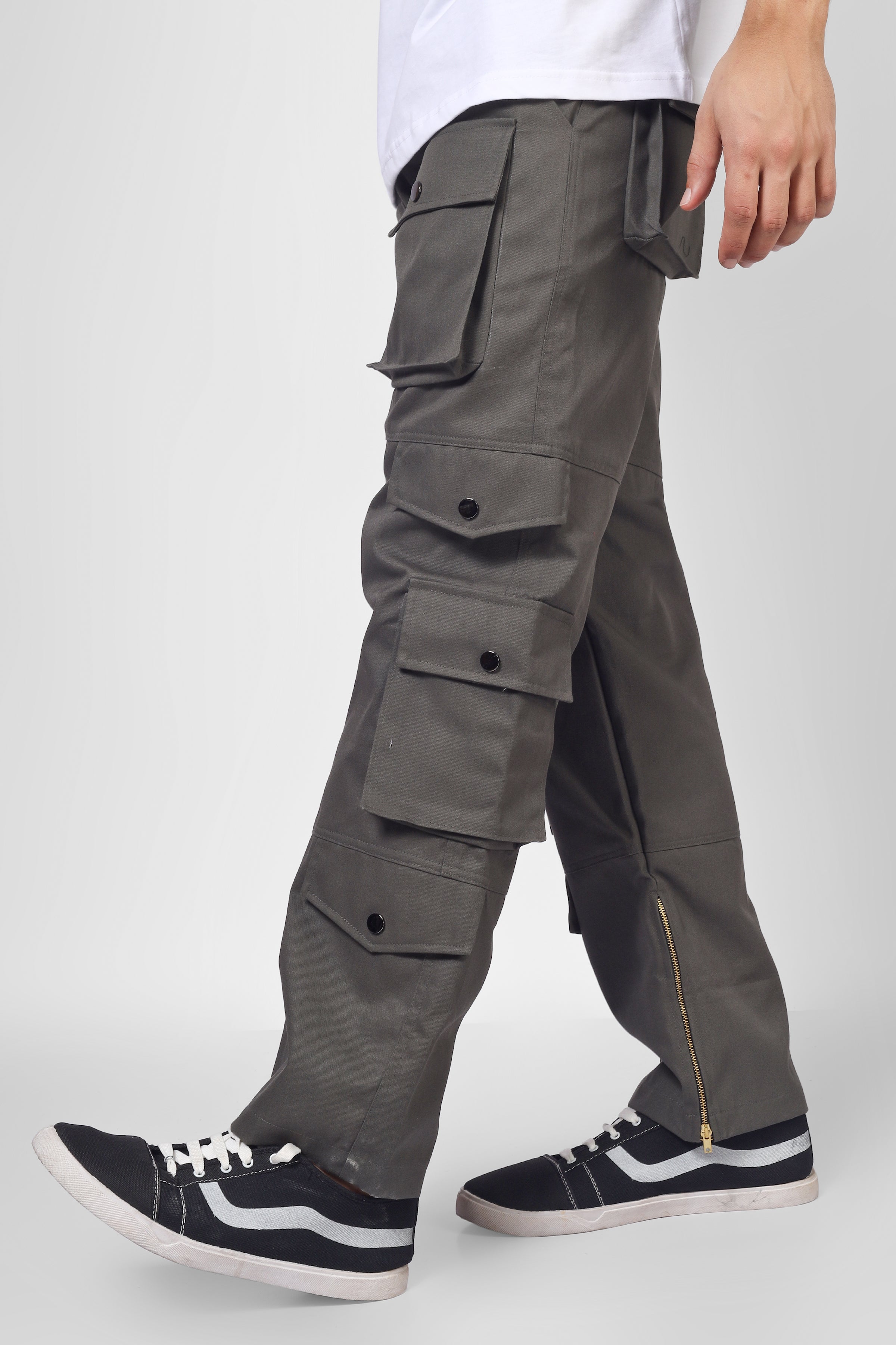 Shadow Grey Cargo pants With 8 Cargo Pocket - Wearduds