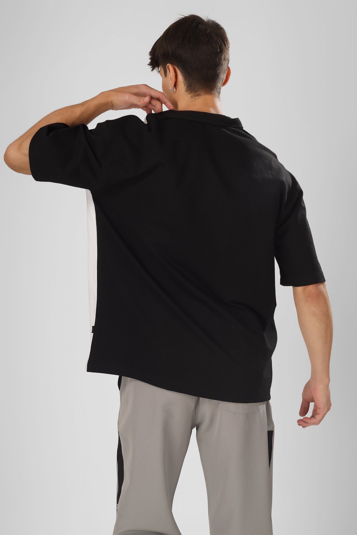 Cheugy Oversized Polo T-Shirt (Black-White)