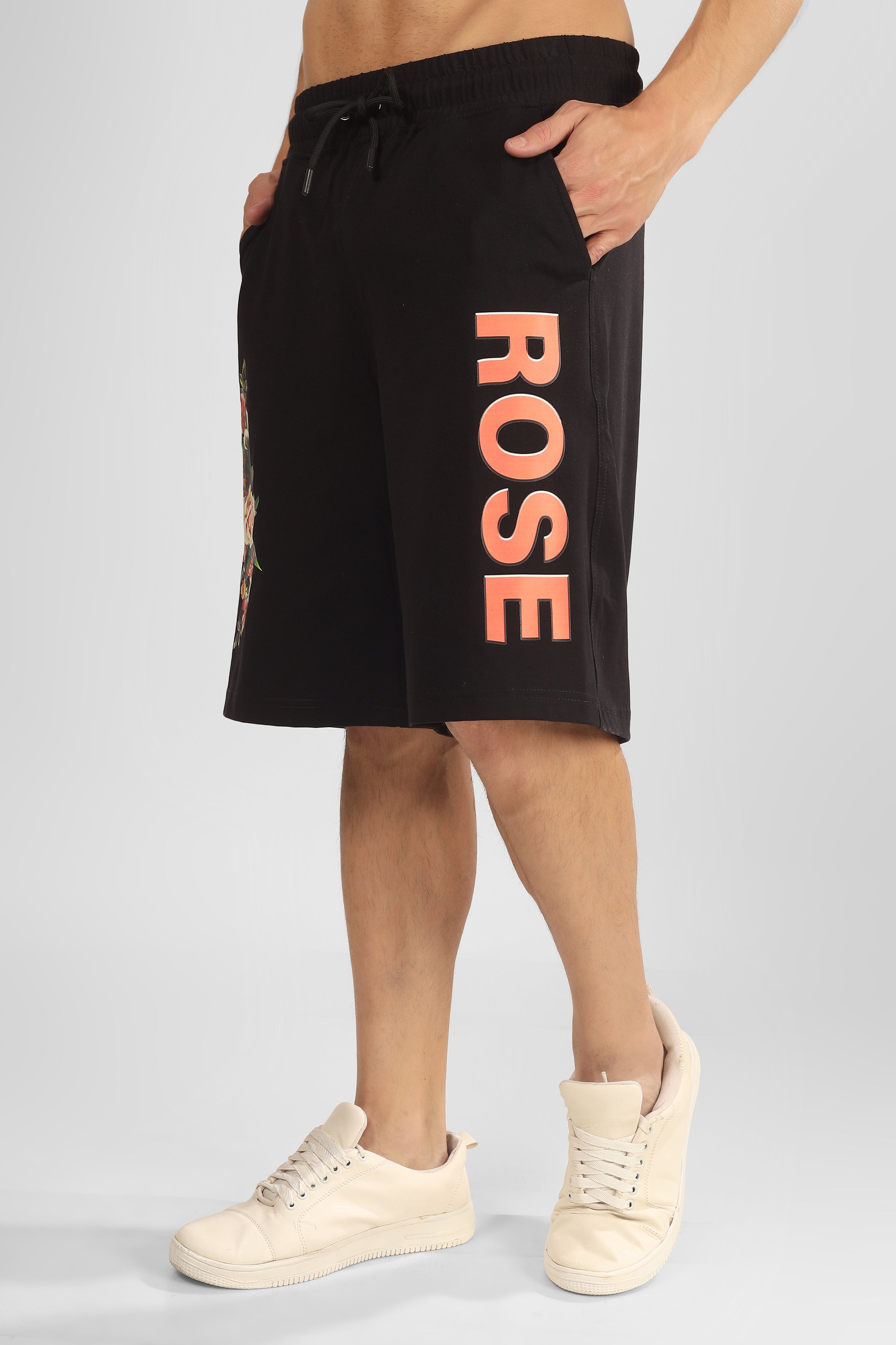 Rose Regular Fit Shorts (Black)