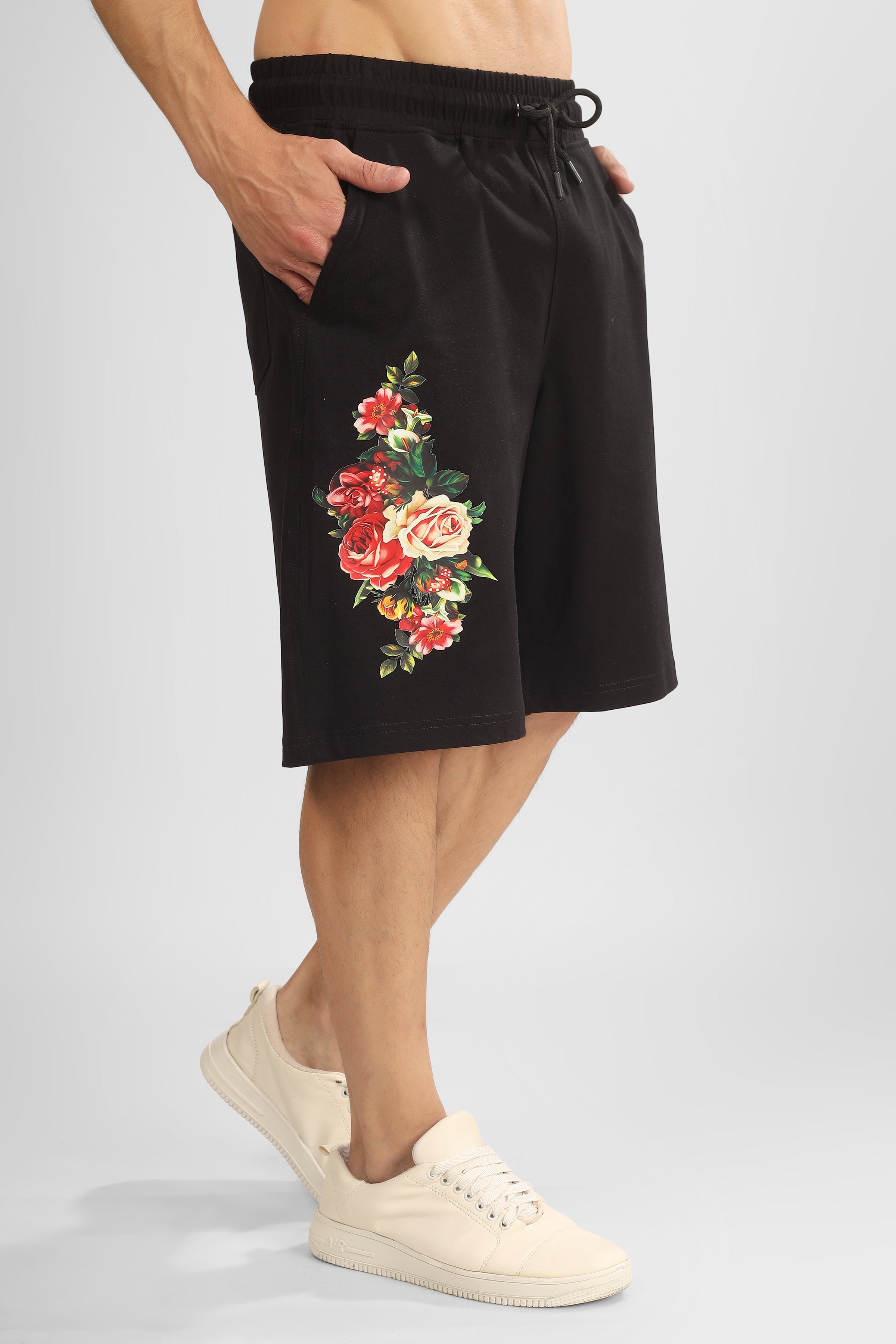 Rose Regular Fit Shorts (Black)