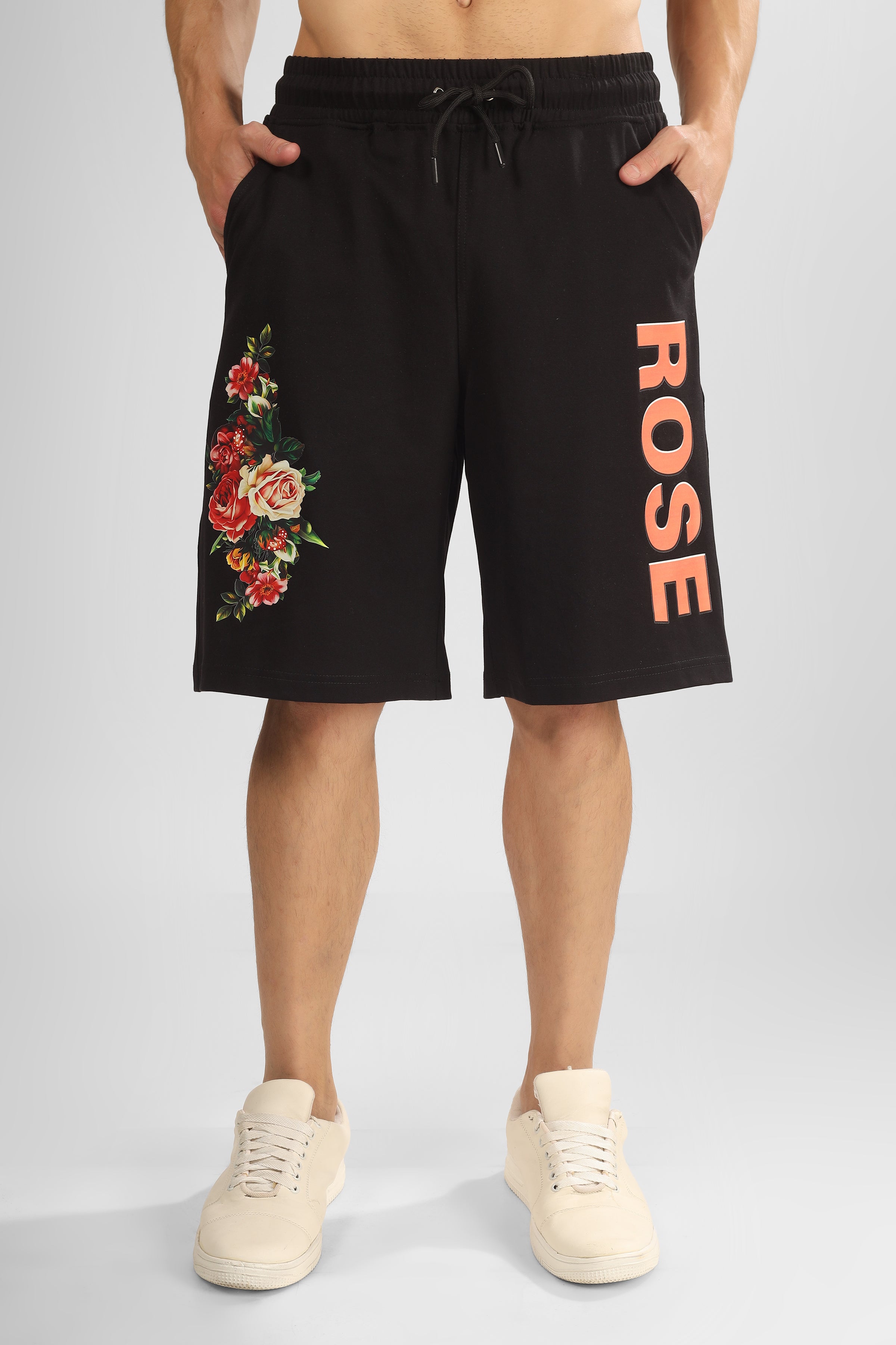 Rose Regular Fit Shorts (Black)