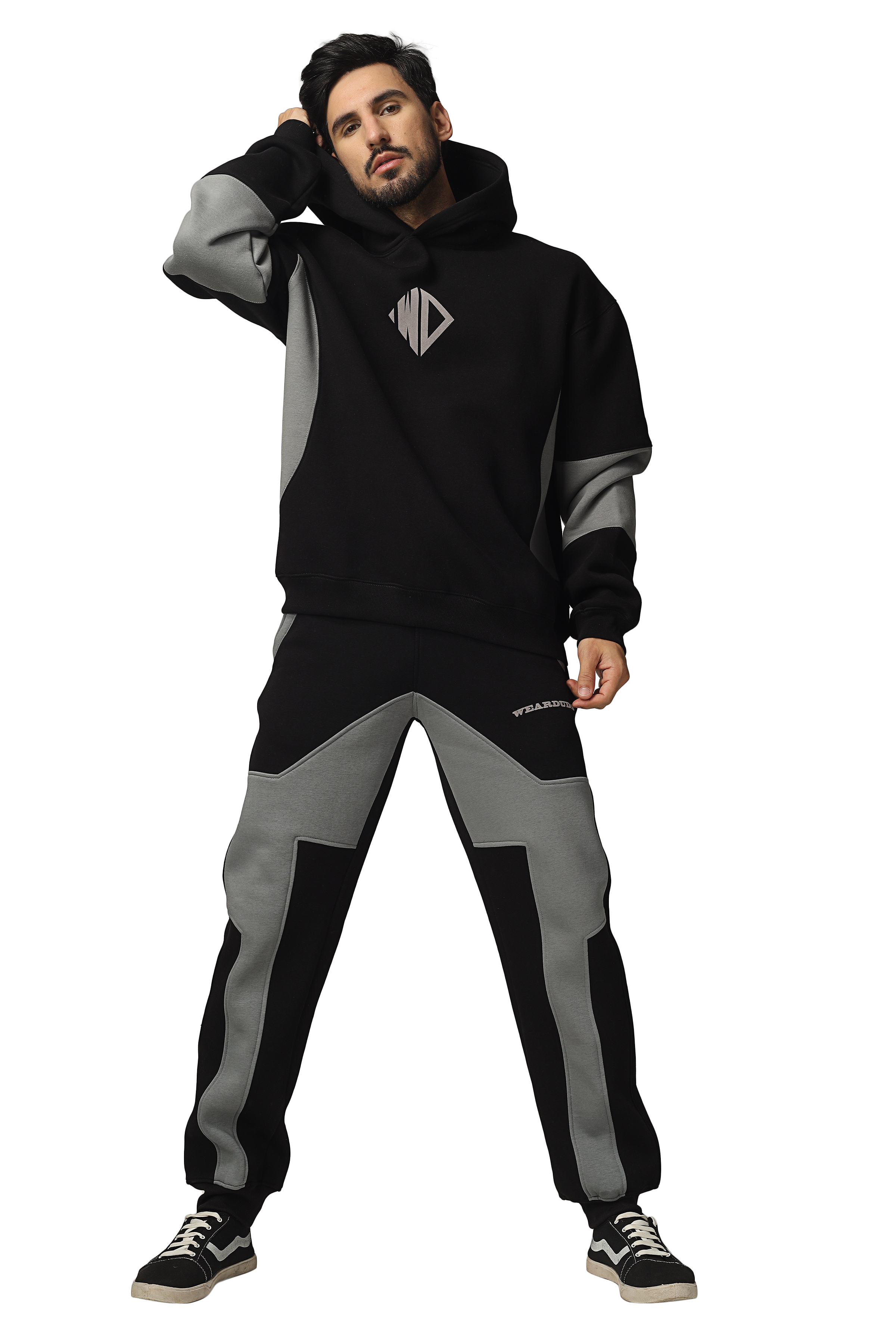 WD (Wearduds) Gorbcore collection Color block urban outfit Hoodie Co-Ord street-style set - Wearduds