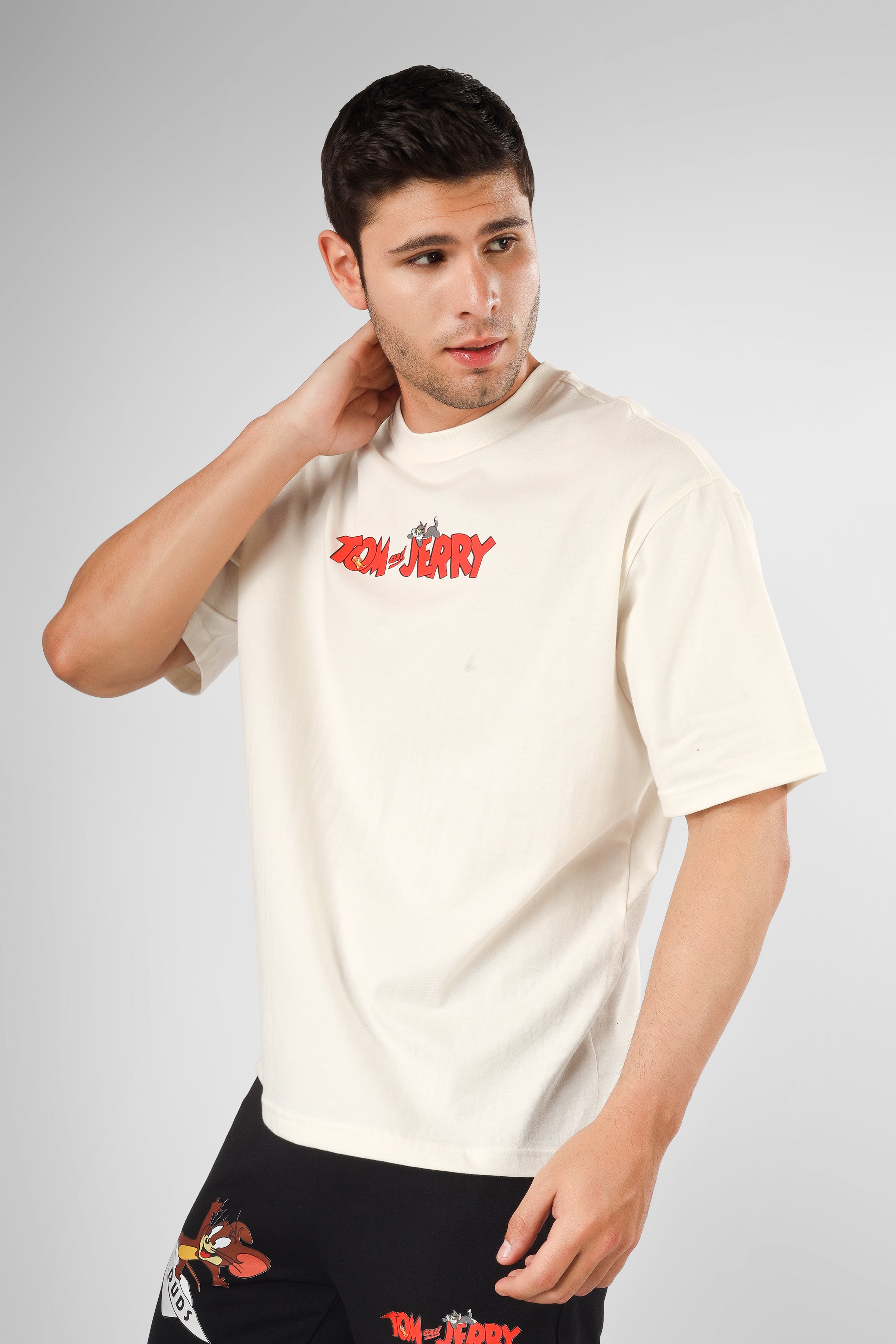 Tom & Jerry  Over-Sized T-Shirt (Cream)